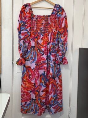 knee length dresses for ladies Farm Rio Pink Flower Maxi Dress – Monelle Vermont main image 0